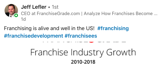 Screenshot of Jeff Lefler's LinkedIn post
