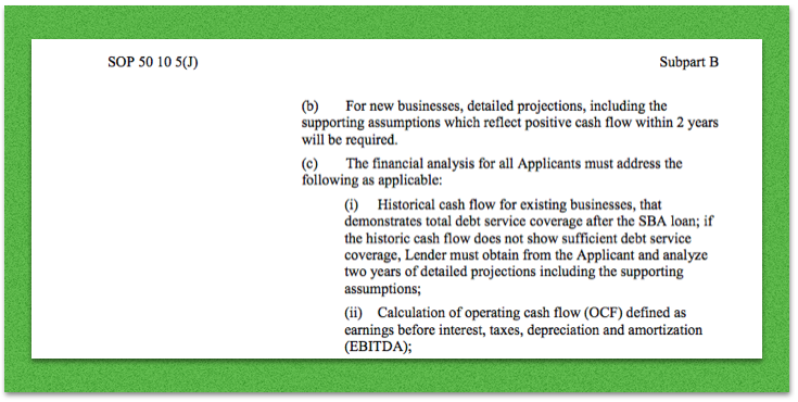 Screenshot from page 172 of the SBA Standard Operating Procedures
